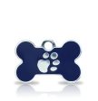 Custom Engraved Pet Tag - Patterned Small Bone With Paw Print Online