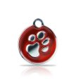 Custom Engraved Pet Tag - Patterned Large Disc With Paw Print Fashion