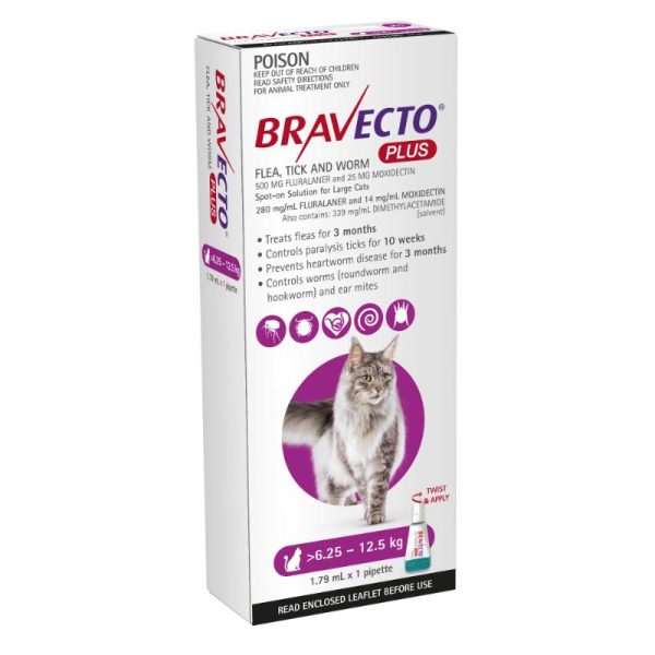 All In One Bravecto Plus Spot On for Large Cats Purple FREE GIFT WITH PURCHASE!* on Sale