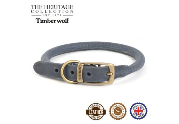 Ancol - Timberwolf Round Leather Collar - Sable - Size 7 (50*59cm) Fashion