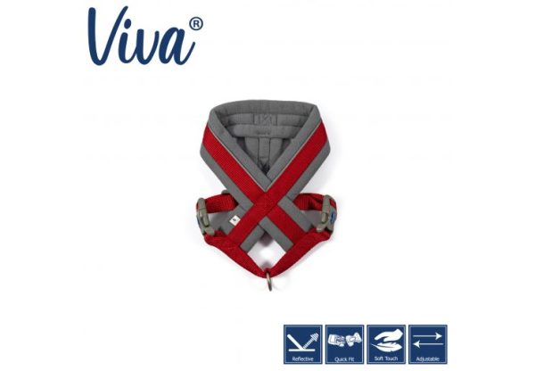 Ancol - Viva Nylon Padded Harness - Red - Small (36-42cm) Online Sale