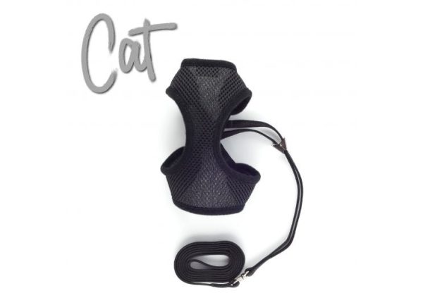 Ancol - Soft Cat Harness - Black - Large Online now