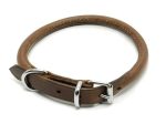 Ancol - Round Sewn Leather Collar - Brown - 22-26cm (XSmall) Online