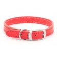 Ancol - Classic Leather Collar - Red - 12  Online