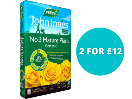 John Innes Peat Free No 3 Compost 28L - Bundle of 2 for £12 Online Sale