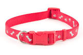 Ancol - Adjustable Patterned Collar - Red Paw & Bone - Large (45-70cm) Fashion