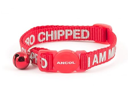 Ancol - I am Microchipped Cat Collar - Red Online now