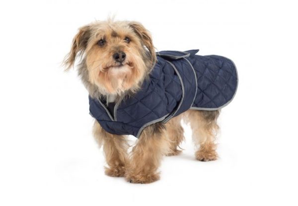 Ancol - Muddy Paws Quilted Dog Coat - Navy - Small Supply