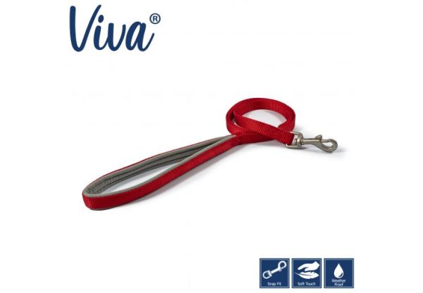 Ancol - Viva Nylon Padded Snap Lead - Red - 100cm x 25mm (Max 75kg) Fashion