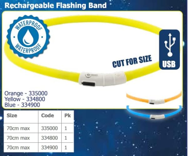 Ancol - USB Flashing Halo Band - Yellow Cheap