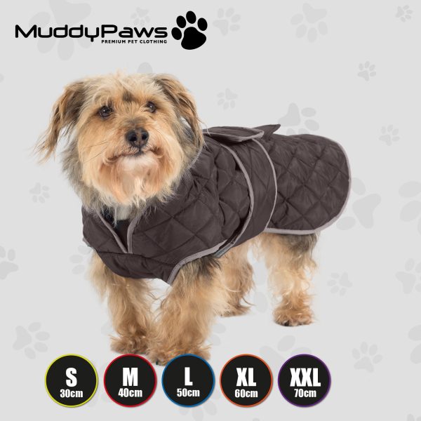 Ancol - Muddy Paws Quilt Coat - Black - Small For Discount