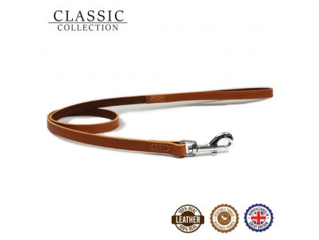 Ancol - Classic Heritage Leather Lead - Tan - 100x1.9cm For Sale