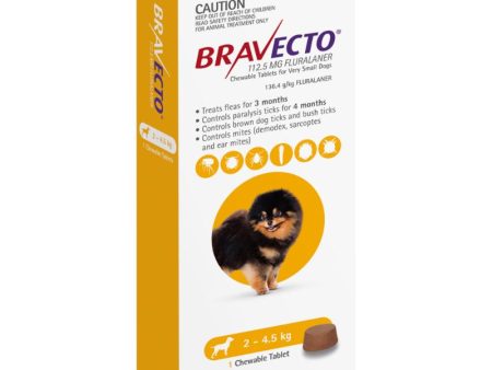 3 Month Bravecto Chew for Very Small Dogs Yellow FREE GIFT WITH PURCHASE!* For Sale