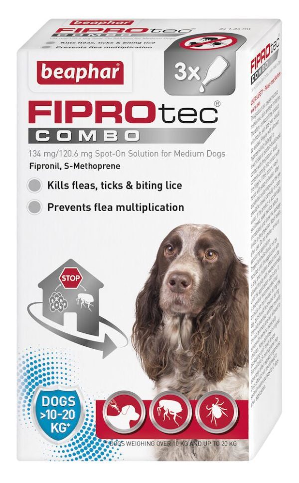 Beaphar - FIPROtec Spot On COMBO - Medium (10-20kg) Dog - 3 Pip Online