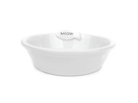 Cattitude Ceramic Fish Bowl White Online now