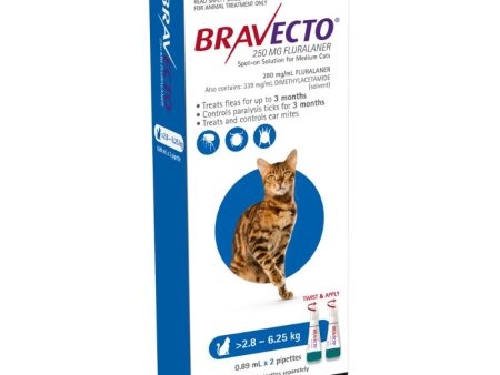 6 Month Bravecto Spot On for Medium Cats Blue FREE GIFT WITH PURCHASE!* For Sale