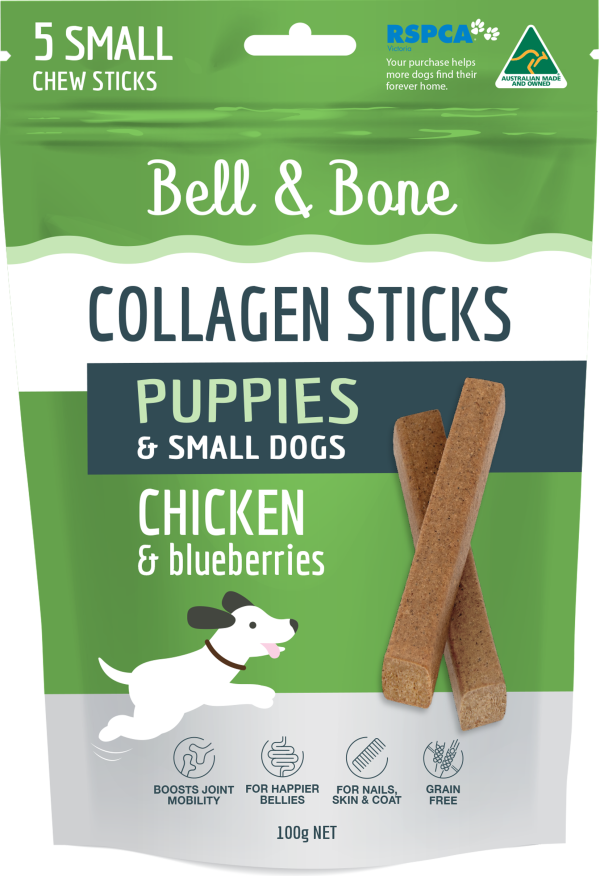 Bell & Bone Collagen Dental Stick for Puppies - Chicken & Blueberry Hot on Sale