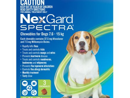 Nexgard Spectra Chews for Dog 7.6-15kg Green Online now