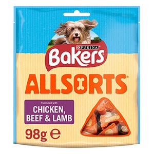 Bakers - Allsorts (Chicken & Beef) Dog Treats - 98g Fashion