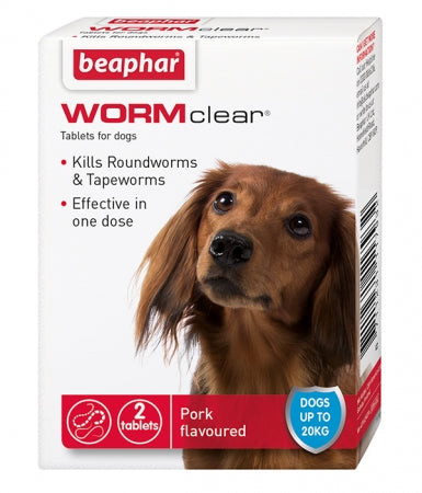 Beaphar - Wormclear Dog Tablets Up to 20kg - 2pk Discount