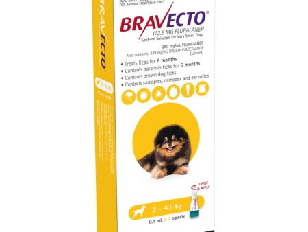 6 Month Bravecto Spot On for Very Small Dogs Yellow FREE GIFT WITH PURCHASE!* Hot on Sale